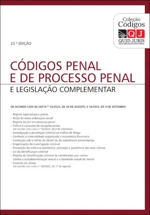 Capa do Livro Códigos Penal e de Processo Penal e Legislação Complementar 23.ª edição