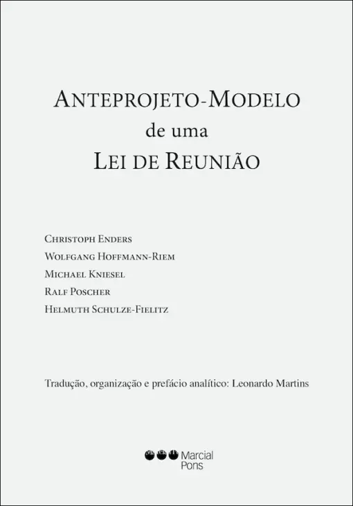 Capa do livro Anteprojeto-Modelo de uma Lei de Reunião